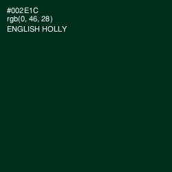 #002E1C - English Holly Color Image